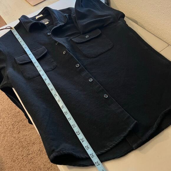 J.Crew Black Heavyweight Cotton Slim Button Front Shacket Shirt Size Large - Picture 9 of 10
